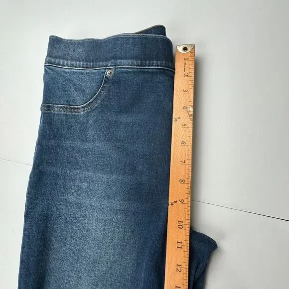 Spanx Jeans Womens Extra Large Blue Pullon Stretch Skinny Ankle Raw Hem Slimming - Picture 11 of 14